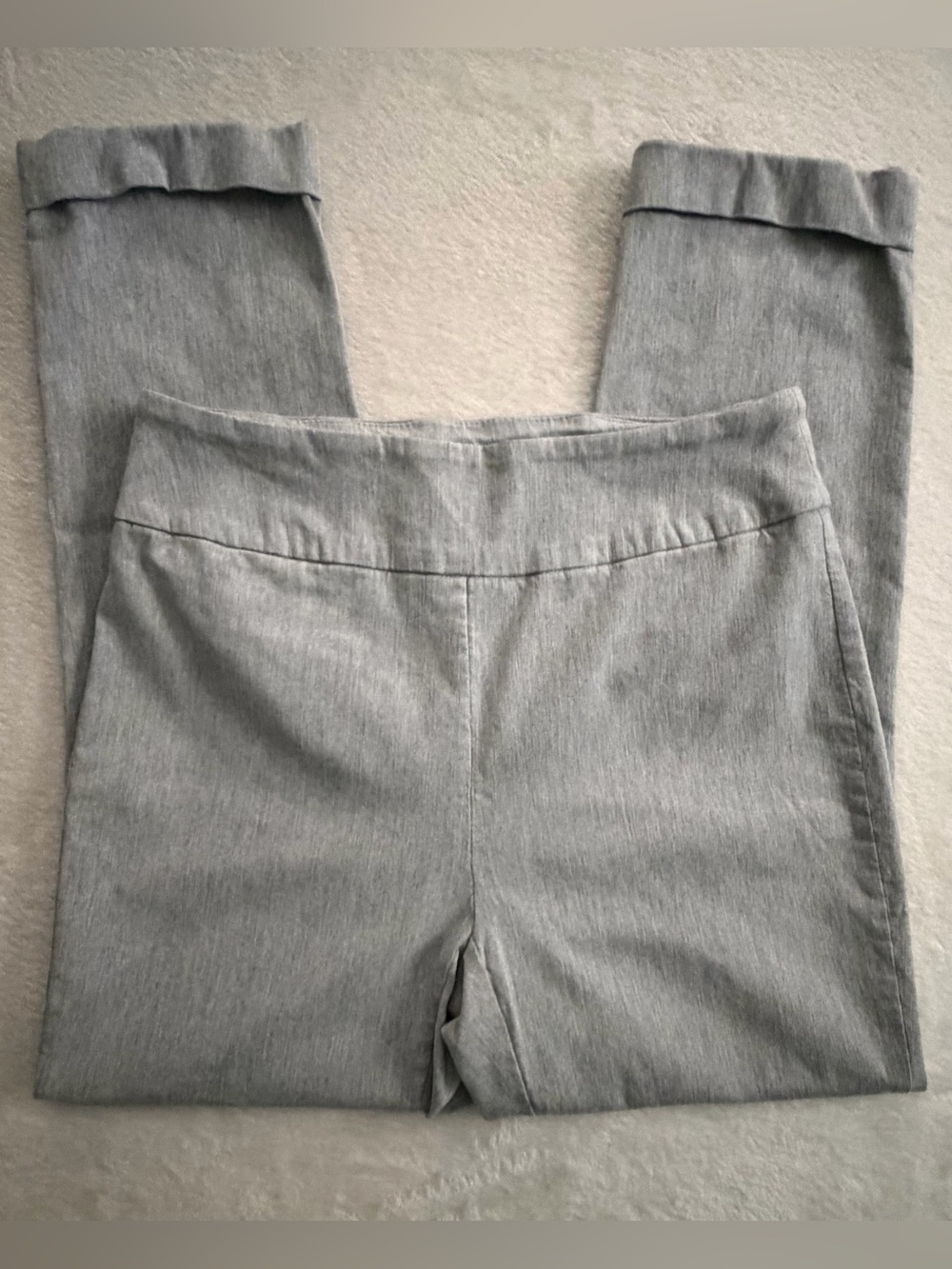 Tribal Light Gray Stretch Straight Leg Pull-On Pants